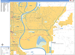 Council Bluffs Wall Map Basic Style 2026
